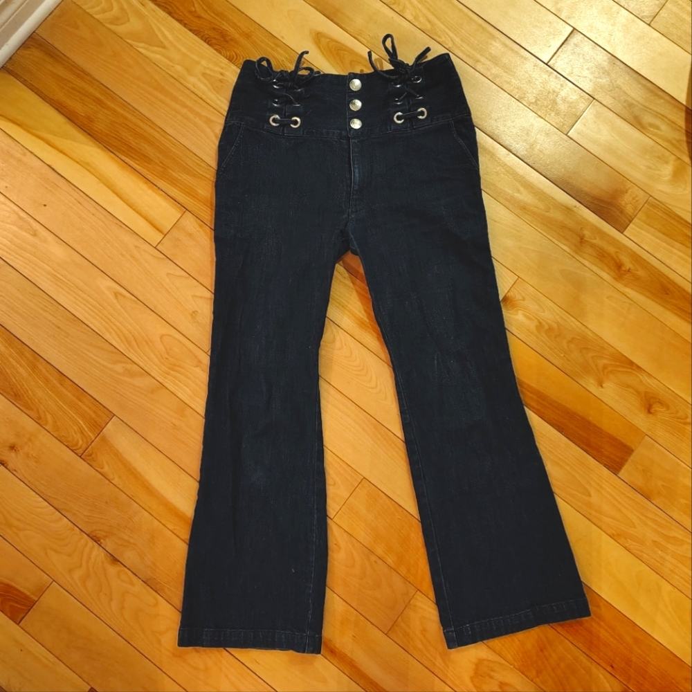 See By Chloe Blue Bow & Snap Button Jeans
